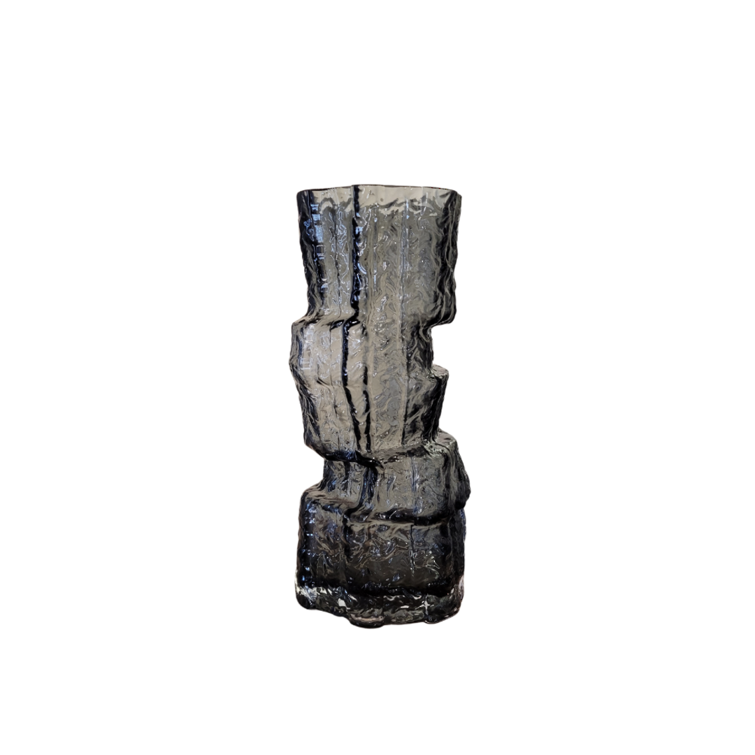 Rock Glass Vase - Grey 30cm image 0
